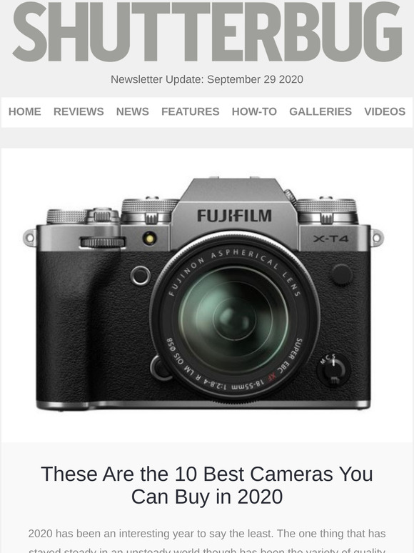 Shutterbug Newsletter: 10 Best Cameras in 2020; How to Pick Locations for Portraits; Wide-Angle Lens Mistakes to Avoid