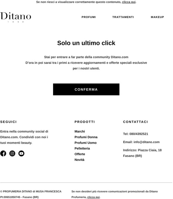 Conferma la tua iscrizione alla Newsletter