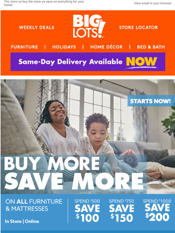 Big Lots Save on furniture & mattresses with COUPON Milled