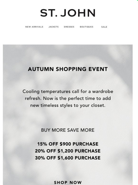 The Autumn Shopping Event Starts Now