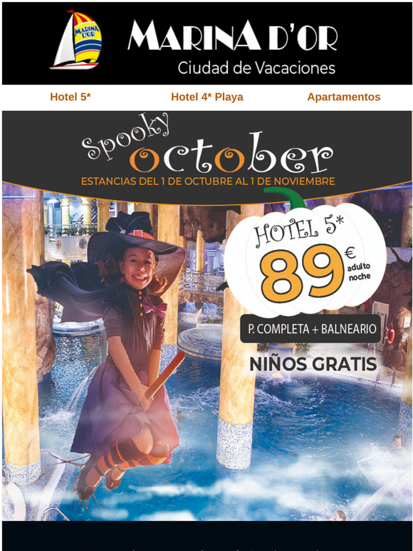 Oferta especial spooky october. Escápate al mejor precio!