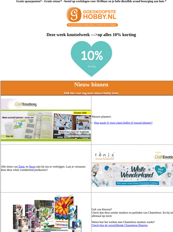 Knutselweek -- 10% korting op alles --- kerst nog maar 86 dagen