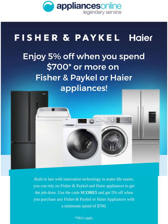 Appliances Online Australia FOR A LIMITED TIME ONLY 5 off Fisher