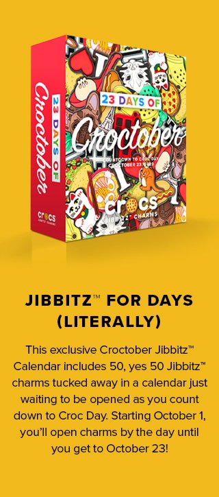 croctober jibbitz charm calendar