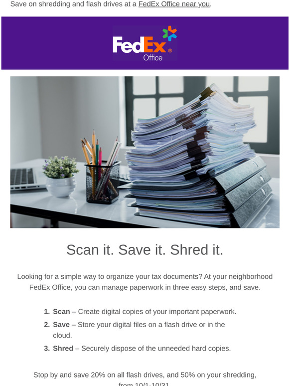 FedEx Office Save 50 off shredding right now Milled