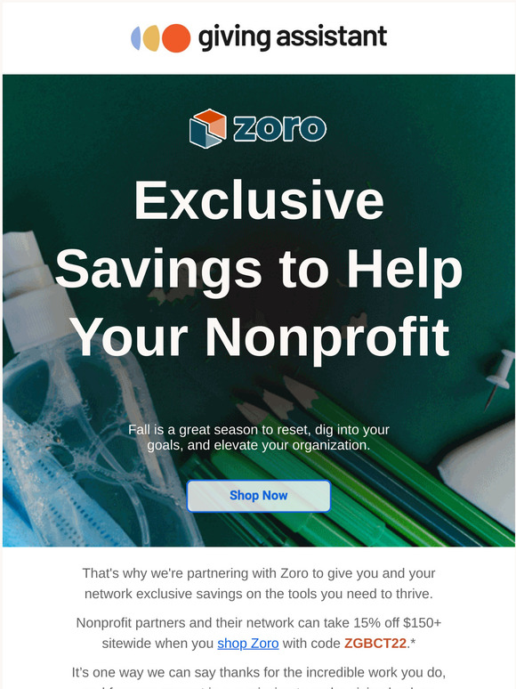 Great Savings for Your Nonprofit Now at Zoro