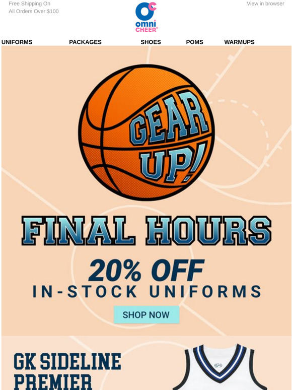 Omni Cheer Score with 20 Off Uniforms and Bows Milled