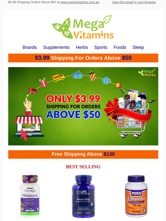 $3.99 Shipping For Orders Above $50
