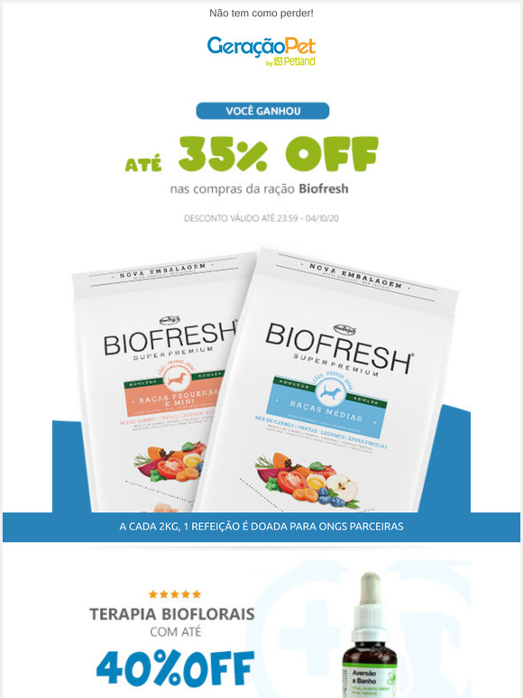 Só pra você! Biofresh com até 35% OFF