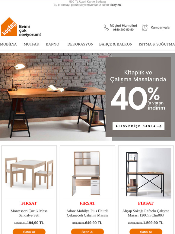 Koctas Com Tr Kitaplik Ve Calisma Masalarinda 40 A Varan Indirim Milled