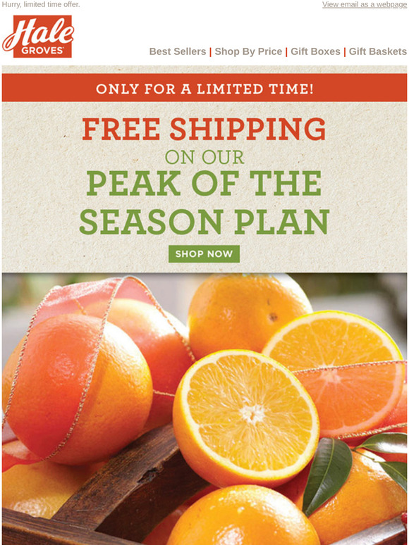 Hale Groves Only For A Limited Time! Free Shipping on our Peak of the