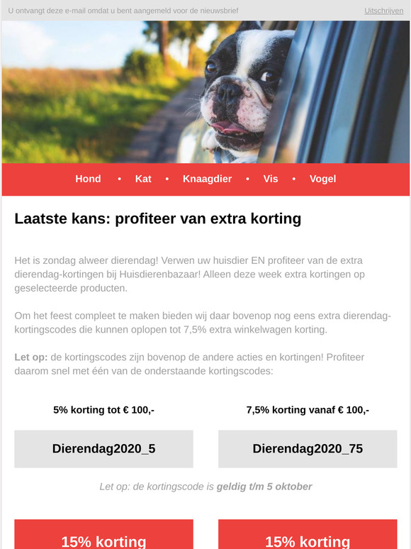 ❗️Laatste kans: profiteer van extra dierendag-korting
