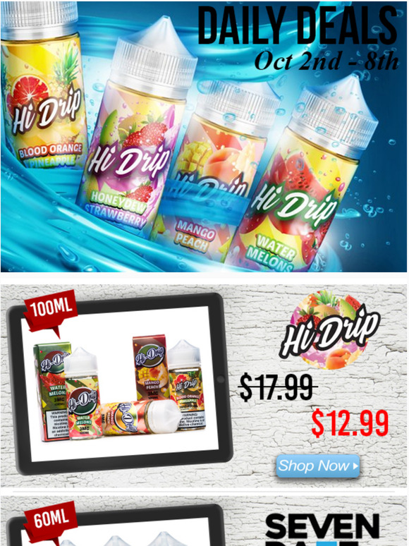 Daily Deals: Vape 7 Daze $11.99, Hi-Drip $12.99