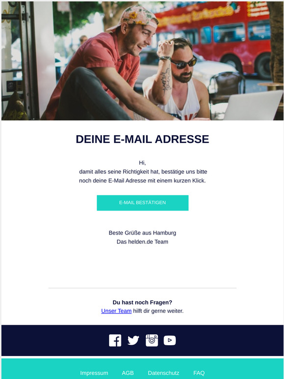 Fast fertig - Bitte bestätige noch Deine E-mail Adresse