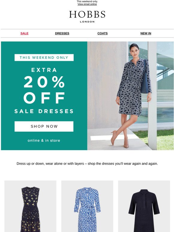 Hobbs UK: Extra 20% off sale dresses. | Milled