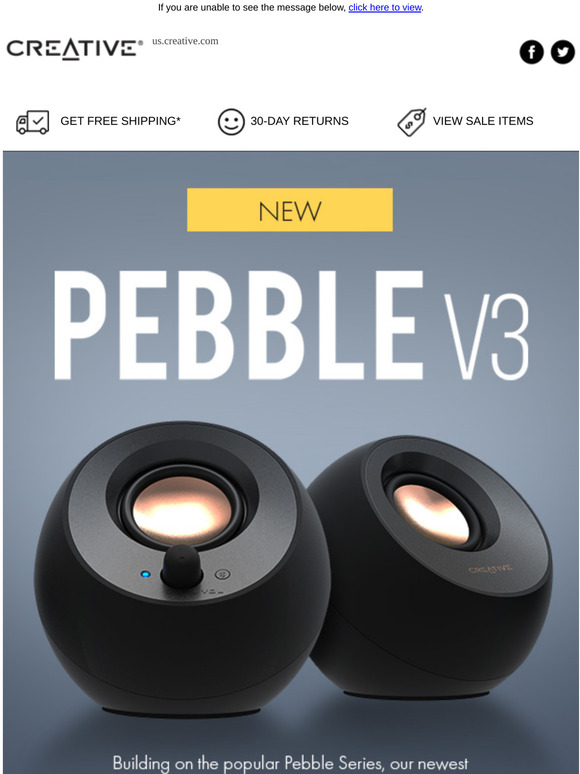 Creative Amazon's 1 Bestselling Speaker has a new addition Creative Pebble V3! Milled