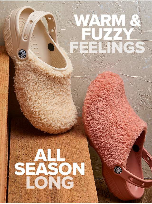 crocs with fur on the outside
