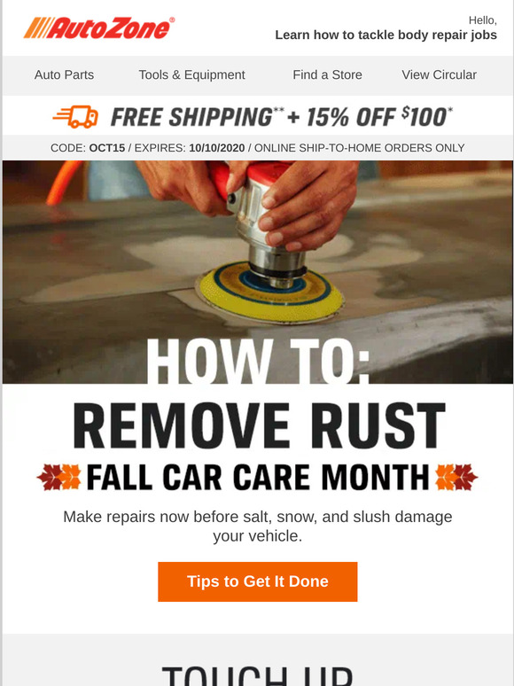 AutoZone Learn how to remove rust, fix dents & more Milled