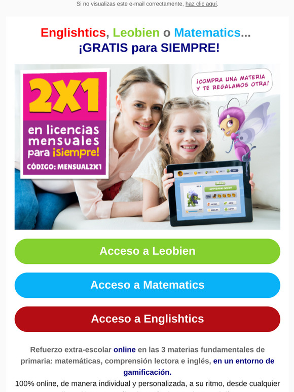 Leobien, Matematics o Englishtics gratis con tu licencia mensual👉