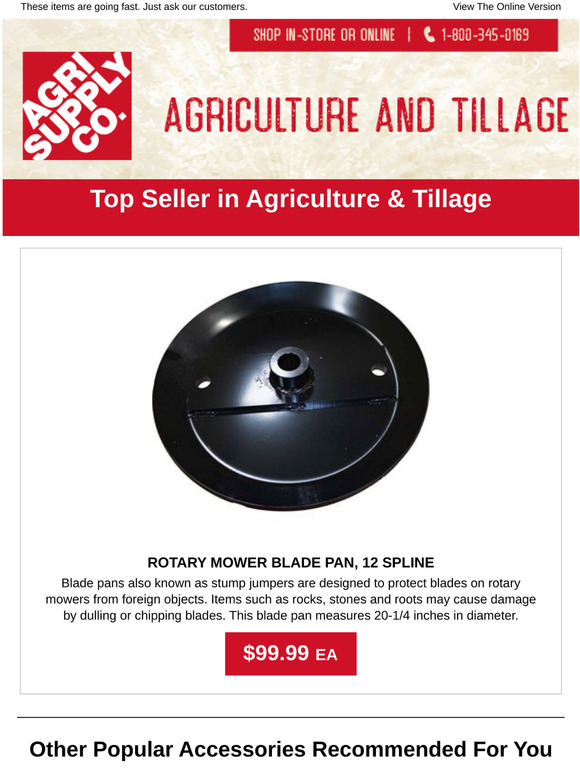 Top sellers in Agriculture & Tillage Milled