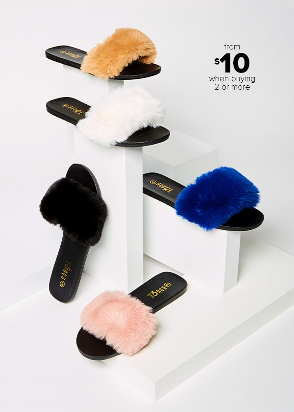 rainbow shops fur slides