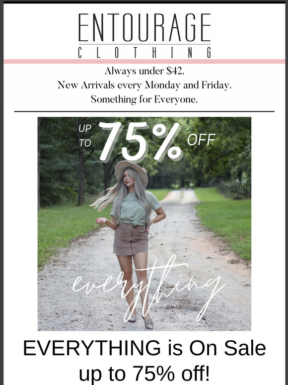 Up to 75% off EVERYTHING!  We are going live at 12pm!