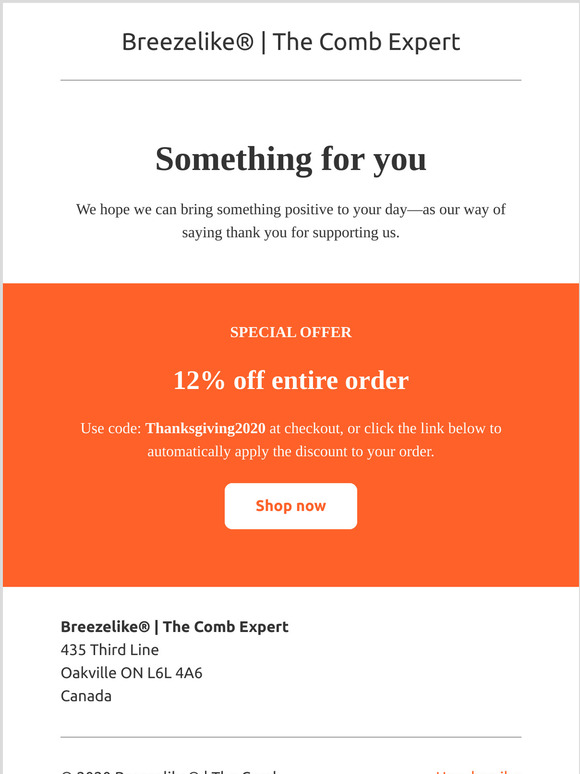 Happy Thanksgiving for Breezelike customers!