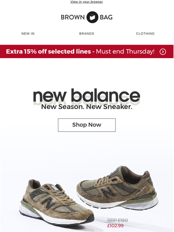 brown bag clothing new balance