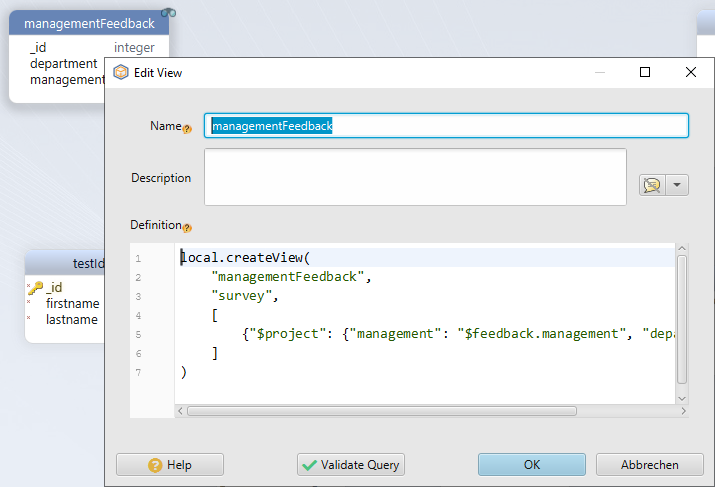 virtual fireign keys dbschema