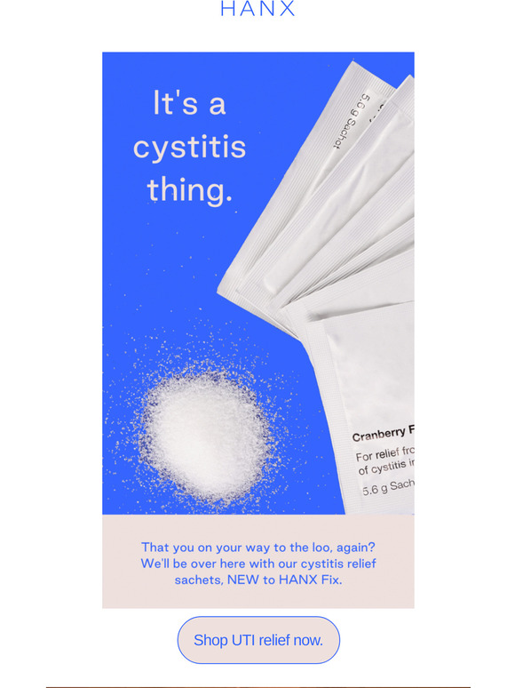 Hanx UK Cystitis? Sachet away... 👋 Milled