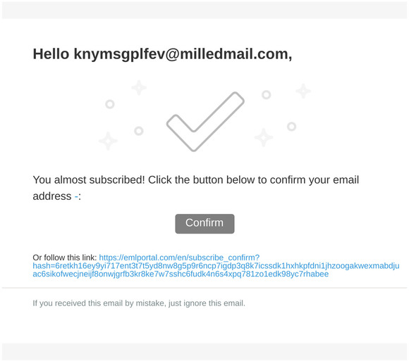 Confirm your subscribtion