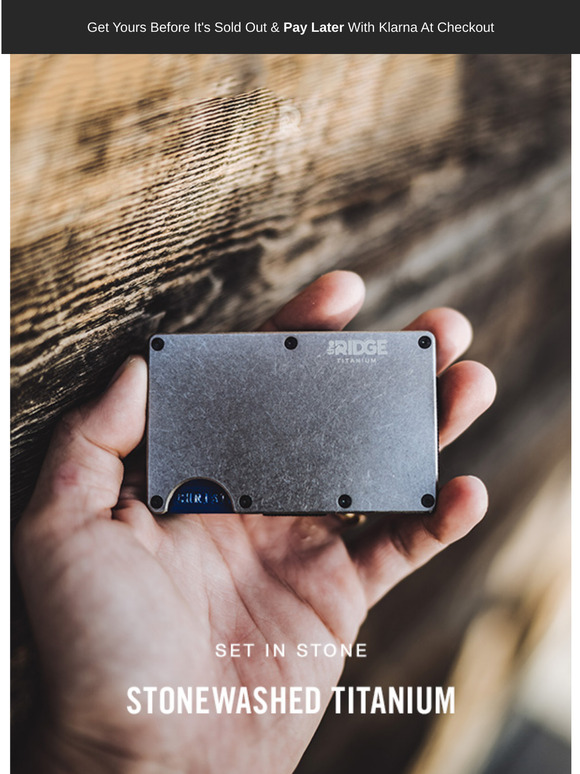 The Ridge Wallet: NEW: Stonewashed Titanium Wallet | Milled
