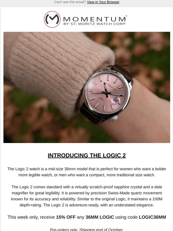 Momentum Watch: Introducing the NEW Logic 2 [36mm] | Sale on All Logic ...