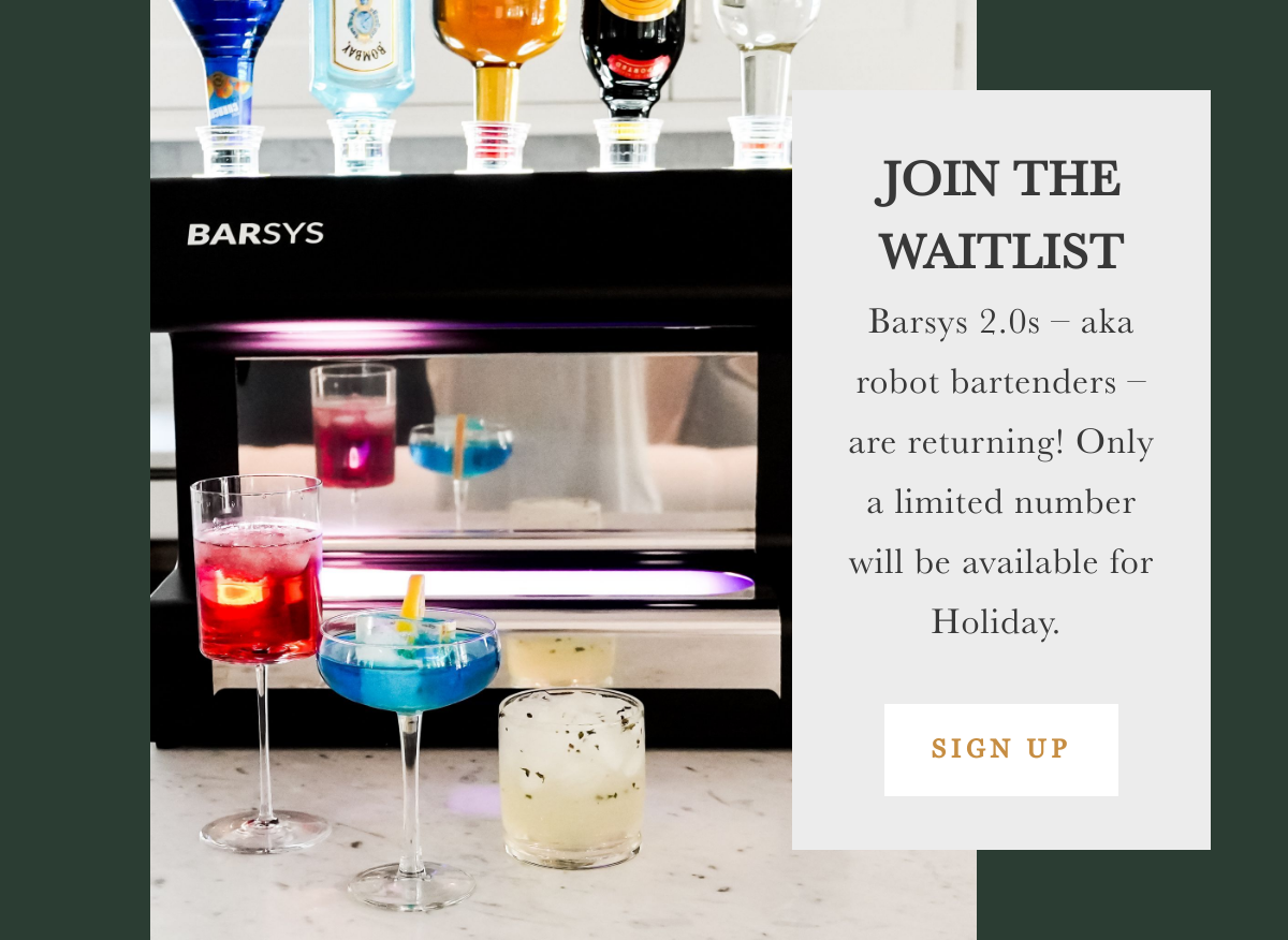 Barsys Robot Bartender