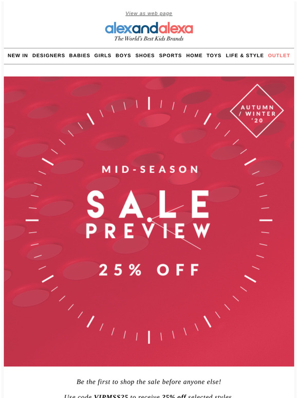 Alex and Alexa VIP Sale Preview! Get 25 Off Milled