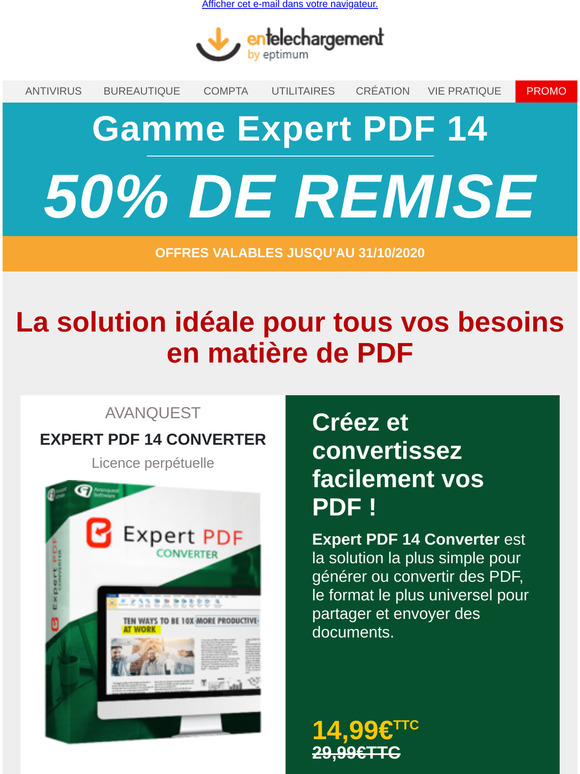 Offre spéciale : 50% de remise sur la gamme Expert PDF 14