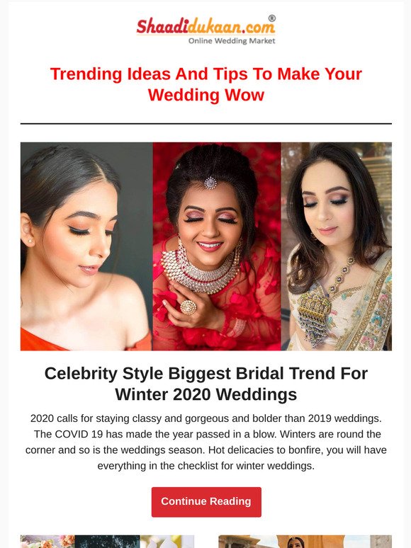 Celebrity Style Biggest Bridal Trend For Winter Weddings