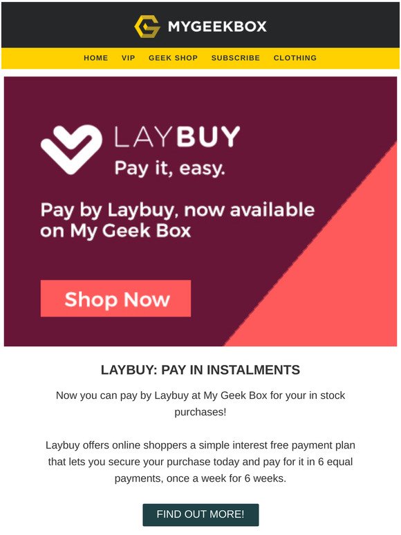 Spread your payments out with Laybuy!