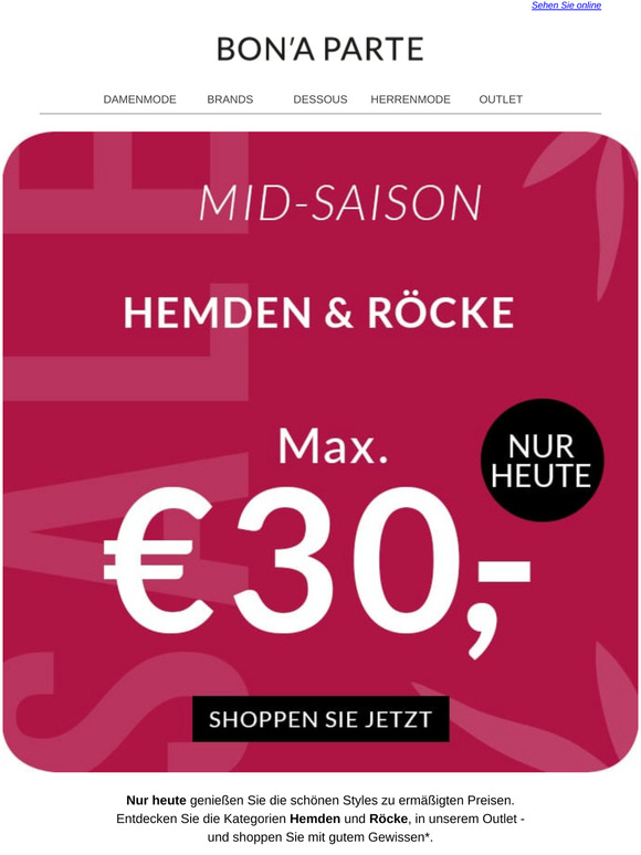Max. € 30,00 │ Shop MID-SAISON SALE IM OUTLET