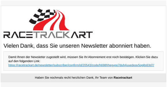 Newsletter Abonnement bestätigen