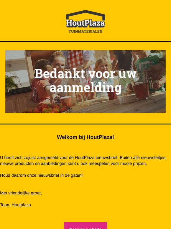Bedankt voor uw aanmelding