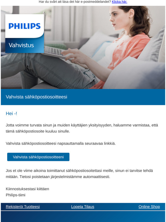 Vahvista sähköpostiosoitteesi