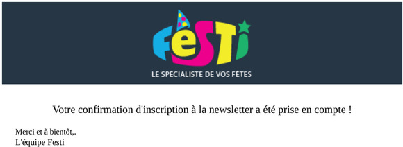 Abonnnement à la newsletter réussi