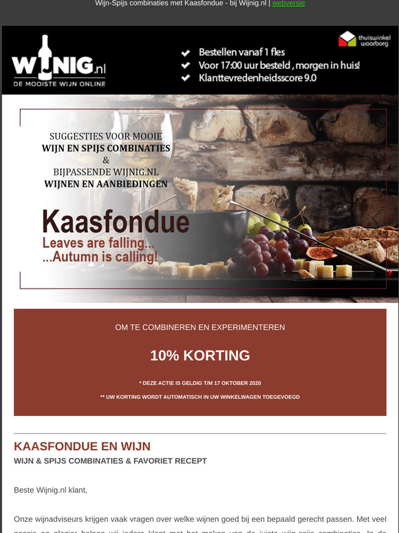 Kaasfondue - de mooiste wijn-spijs combinaties bij Wijnig.nl