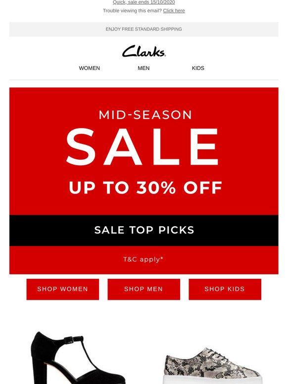 clarks mid season sale