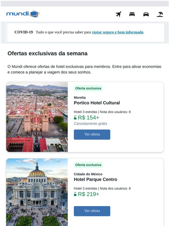 Explore suas opções para uma futura viagem.