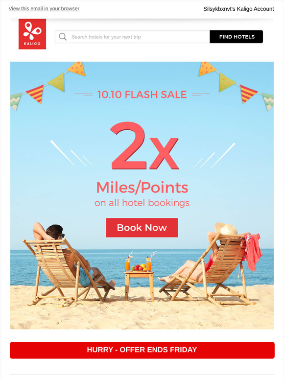 -Flash Sale is here! Enjoy DOUBLE miles/points on all hotel bookings