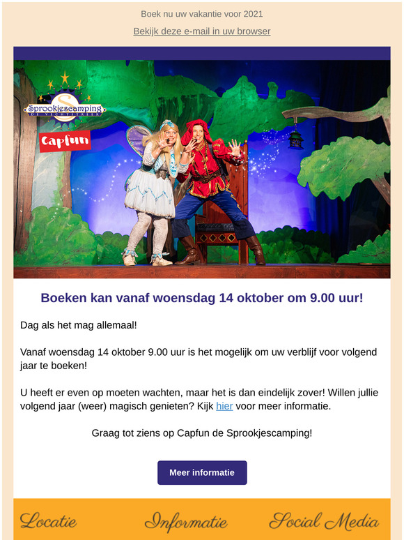 💫 Er kan geboekt worden voor 2021 🌟