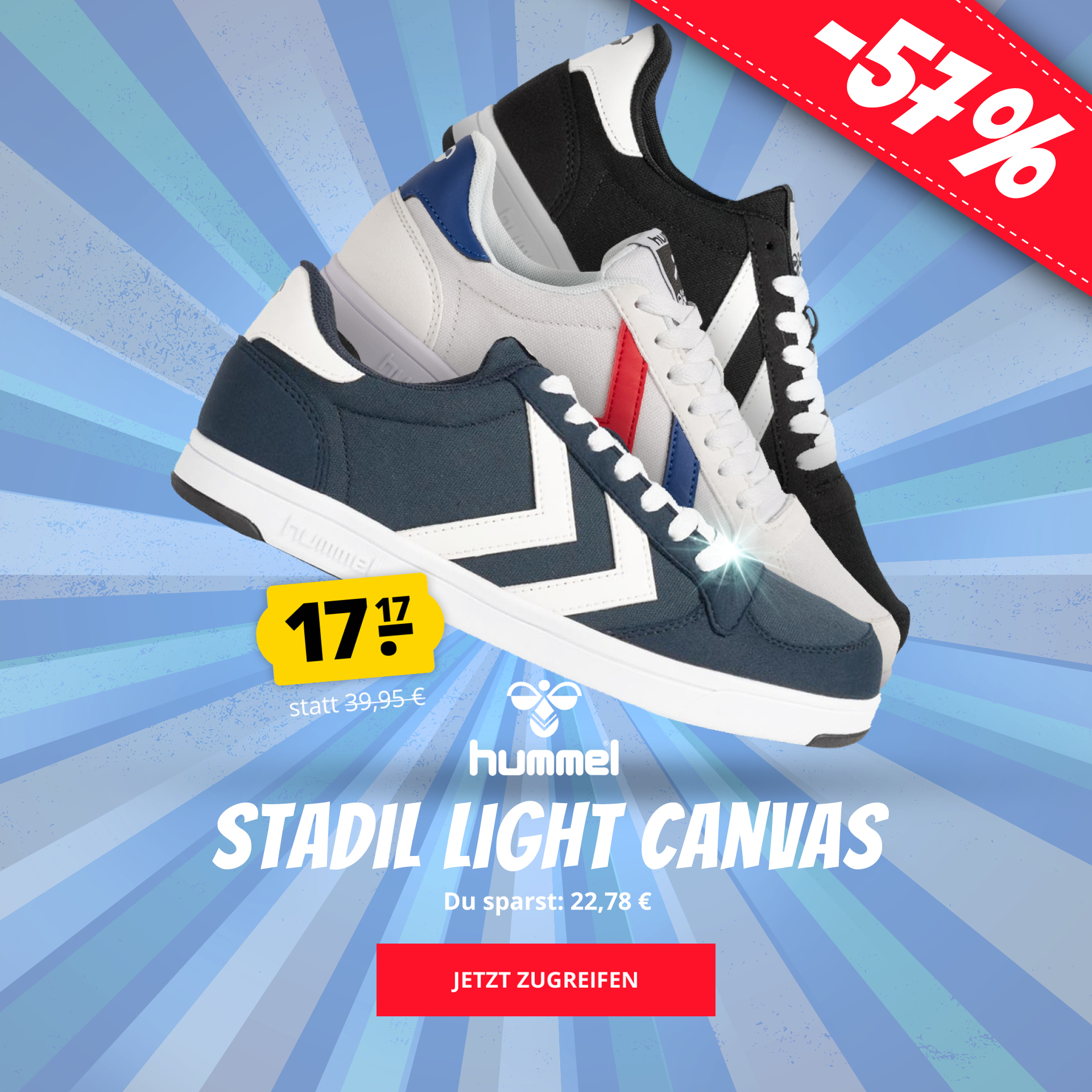 hummel stadil light canvas sneakers
