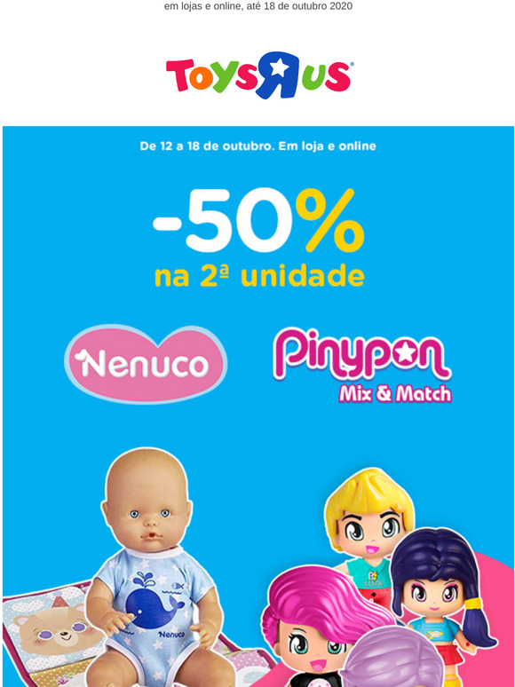 -50% na 2ª un. em Nenuco ou Pinypon
